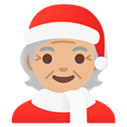 Emoji 🧑🏼‍🎄 Santa Claus: Carnagione Abbastanza Chiara su Google 15.0.