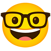Emoji 🤓 Faccina Nerd su Google 15.0.