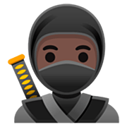 🥷🏿 Emoji Ninja: Tono De Piel Oscuro en Google 15.0.