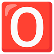 Großbuchstabe O in rotem Quadrat Google 15.0.