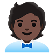 🧑🏿‍💼 Emoji Oficinista Hombre: Tono De Piel Oscuro en Google 15.0.