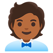 🧑🏾‍💼 Emoji Oficinista Hombre: Tono De Piel Oscuro Medio en Google 15.0.
