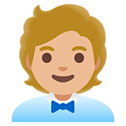 🧑🏼‍💼 Emoji Oficinista Hombre: Tono De Piel Claro Medio en Google 15.0.