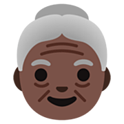 Emoji 👵🏿 Donna Anziana: Carnagione Scura su Google 15.0.