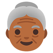 Émoji 👵🏾 Femme âgée : Peau Mate sur Google 15.0.