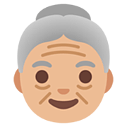 👵🏼 Emoji Anciana: Tono De Piel Claro Medio en Google 15.0.
