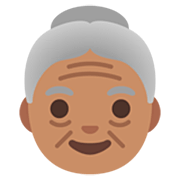 Emoji 👵🏽 Donna Anziana: Carnagione Olivastra su Google 15.0.