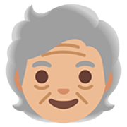Émoji 🧓🏼 Personne âgée : Peau Moyennement Claire sur Google 15.0.