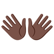👐🏿 Emoji offene Hände: dunkle Hautfarbe Google 15.0.