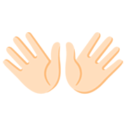 👐🏻 Emoji Mãos Abertas: Pele Clara na Google 15.0.