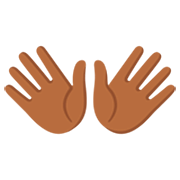 Mãos Abertas: Pele Morena Escura Google 15.0.