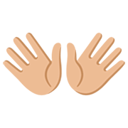 👐🏼 Emoji Mãos Abertas: Pele Morena Clara na Google 15.0.