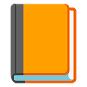 📙 Emoji orangefarbenes Buch Google 15.0.