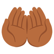 🤲🏾 Emoji Palmas Unidas Para Cima: Pele Morena Escura na Google 15.0.