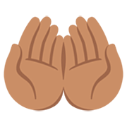 Emoji 🤲🏽 Mani Unite In Alto: Carnagione Olivastra su Google 15.0.