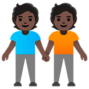 Émoji 🧑🏿‍🤝‍🧑🏿 Deux Personnes Se Tenant La Main : Peau Foncée sur Google 15.0.