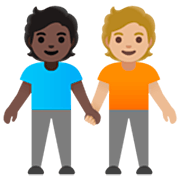 🧑🏿‍🤝‍🧑🏼 Emoji Dos Personas Dándose La Mano: Tono De Piel Oscuro Y Tono De Piel Claro Medio en Google 15.0.