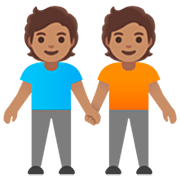 🧑🏽‍🤝‍🧑🏽 Emoji Dos Personas Dándose La Mano: Tono De Piel Medio en Google 15.0.