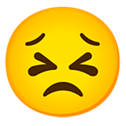 Emoji 😣 Faccina Perseverante su Google 15.0.