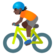 Émoji 🚴🏿 Cycliste : Peau Foncée sur Google 15.0.