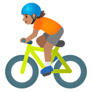 Emoji 🚴🏽 Ciclista: Carnagione Olivastra su Google 15.0.