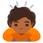 🙇🏾 Emoji sich verbeugende Person: mitteldunkle Hautfarbe Google 15.0.