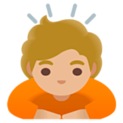 🙇🏼 Emoji Persona Haciendo Una Reverencia: Tono De Piel Claro Medio en Google 15.0.