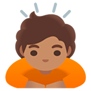 Emoji 🙇🏽 Persona Che Fa Un Inchino Profondo: Carnagione Olivastra su Google 15.0.