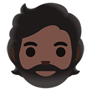 Emoji 🧔🏿 Uomo Con La Barba: Carnagione Scura su Google 15.0.
