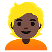 Emoji 👱🏿 Persona Bionda: Carnagione Scura su Google 15.0.