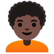 🧑🏿‍🦱 Emoji Erwachsener: dunkle Hautfarbe, lockiges Haar Google 15.0.