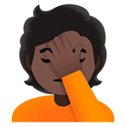 🤦🏿 Emoji sich an den Kopf fassende Person: dunkle Hautfarbe Google 15.0.