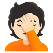 🤦🏻 Emoji sich an den Kopf fassende Person: helle Hautfarbe Google 15.0.