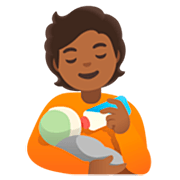 🧑🏾‍🍼 Emoji Persona Que Alimenta Al Bebé: Tono De Piel Oscuro Medio en Google 15.0.