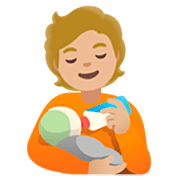 Émoji 🧑🏼‍🍼 Personne Allaitant Un Bébé : Peau Moyennement Claire sur Google 15.0.