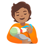 🧑🏽‍🍼 Emoji Persona Que Alimenta Al Bebé: Tono De Piel Medio en Google 15.0.