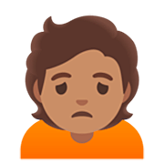 🙍🏽 Emoji Persona Frunciendo El Ceño: Tono De Piel Medio en Google 15.0.