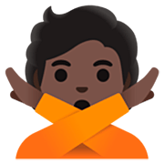 🙅🏿 Emoji Persona Haciendo El Gesto De «no»: Tono De Piel Oscuro en Google 15.0.