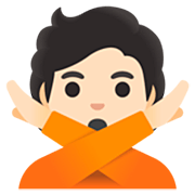 🙅🏻 Emoji Persona Haciendo El Gesto De «no»: Tono De Piel Claro en Google 15.0.