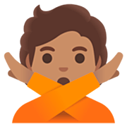 Emoji 🙅🏽 Persona Che Fa Segno Di No: Carnagione Olivastra su Google 15.0.