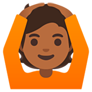 🙆🏾 Emoji Persona Haciendo El Gesto De «de Acuerdo»: Tono De Piel Oscuro Medio en Google 15.0.