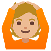🙆🏼 Emoji Persona Haciendo El Gesto De «de Acuerdo»: Tono De Piel Claro Medio en Google 15.0.