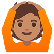 Emoji 🙆🏽 Persona Con Gesto OK: Carnagione Olivastra su Google 15.0.