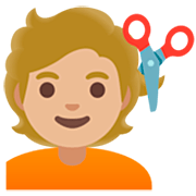 Personne Qui Se Fait Couper Les Cheveux : Peau Moyennement Claire Google 15.0.