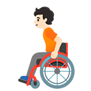 🧑🏻‍🦽 Emoji Pessoa Em Cadeira De Rodas Manual: Pele Clara na Google 15.0.