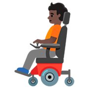 🧑🏿‍🦼 Emoji Pessoa Em Cadeira De Rodas Motorizada: Pele Escura na Google 15.0.
