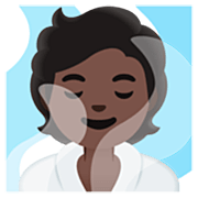 Emoji 🧖🏿 Persona In Sauna: Carnagione Scura su Google 15.0.