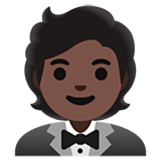 🤵🏿 Emoji Person im Smoking: dunkle Hautfarbe Google 15.0.