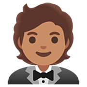 🤵🏽 Emoji Persona Con Esmoquin: Tono De Piel Medio en Google 15.0.
