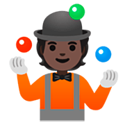🤹🏿 Emoji Jongleur(in): dunkle Hautfarbe Google 15.0.
